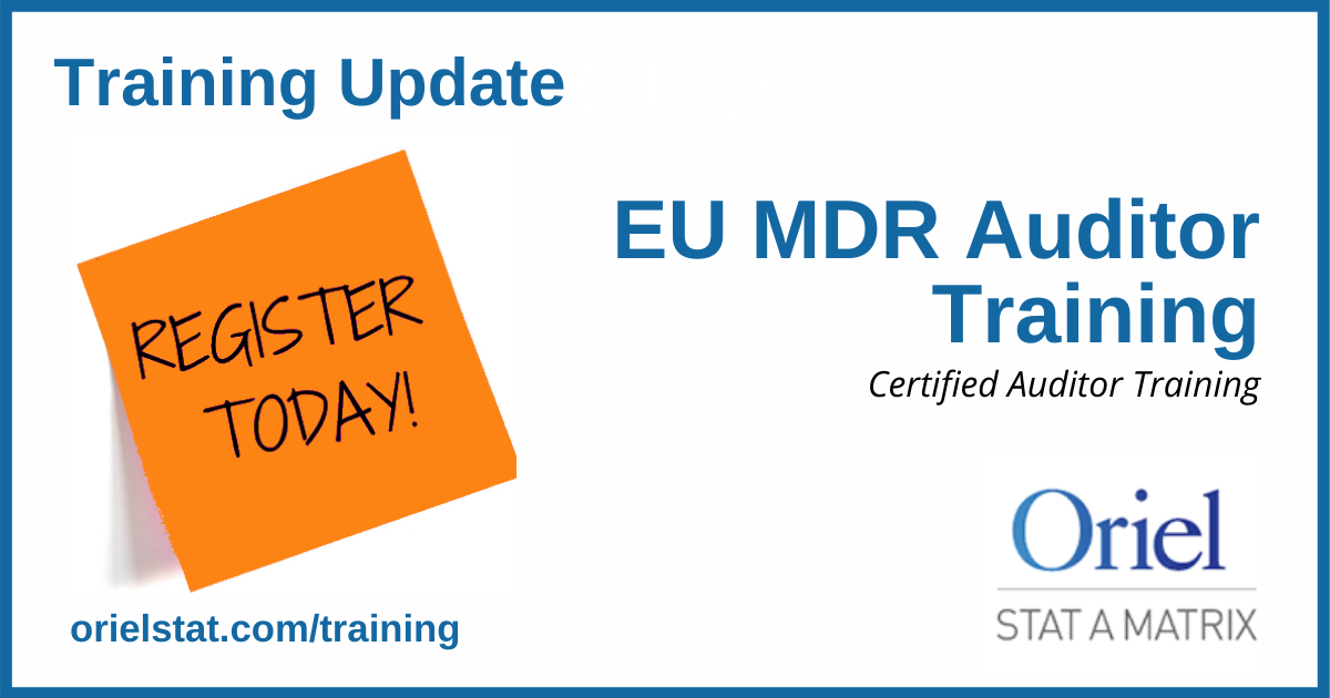 EU MDR Auditor Training Course Oriel STAT A MATRIX