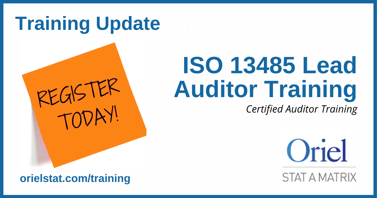 ISO 13485 Lead Auditor Training Course Oriel STAT A MATRIX